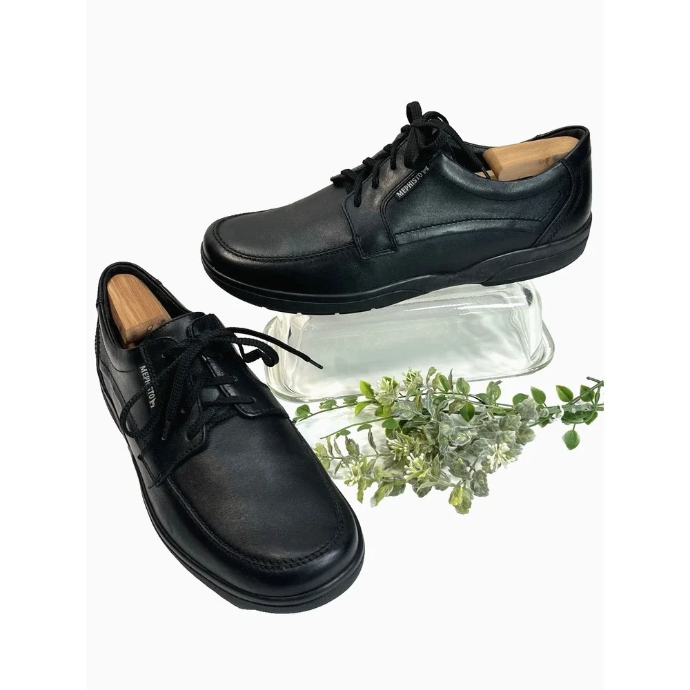 Mephisto Agazio Black Leather Oxford Shoes 11.5‎ US Lace Up No Insoles